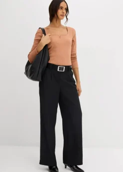 Damen bonprix Nachhaltigere Materialien|Rippshirt aus reiner Bio-Baumwolle
