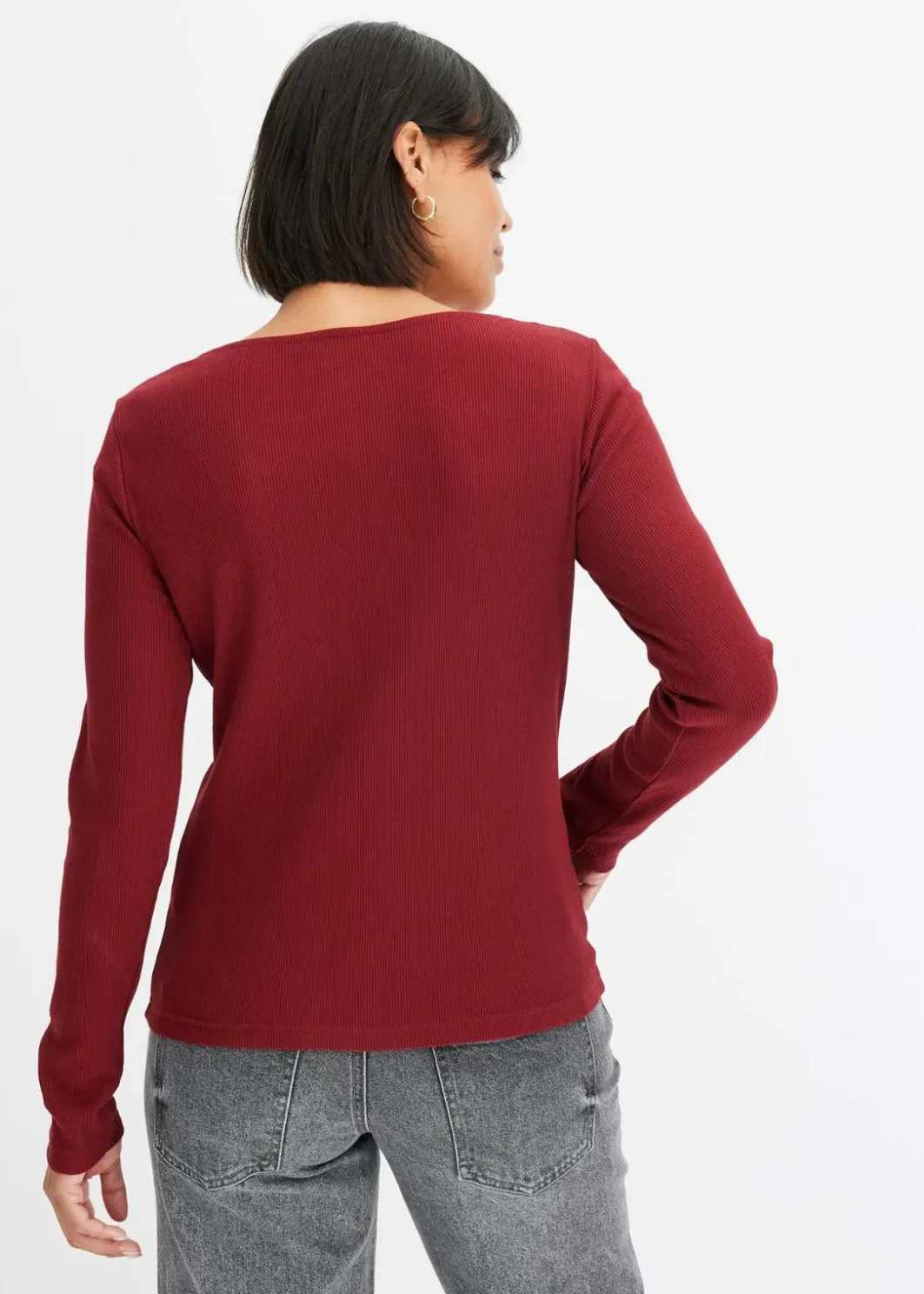 Online Rippshirt aus reiner Bio-Baumwolle Damen Nachhaltigere Materialien
