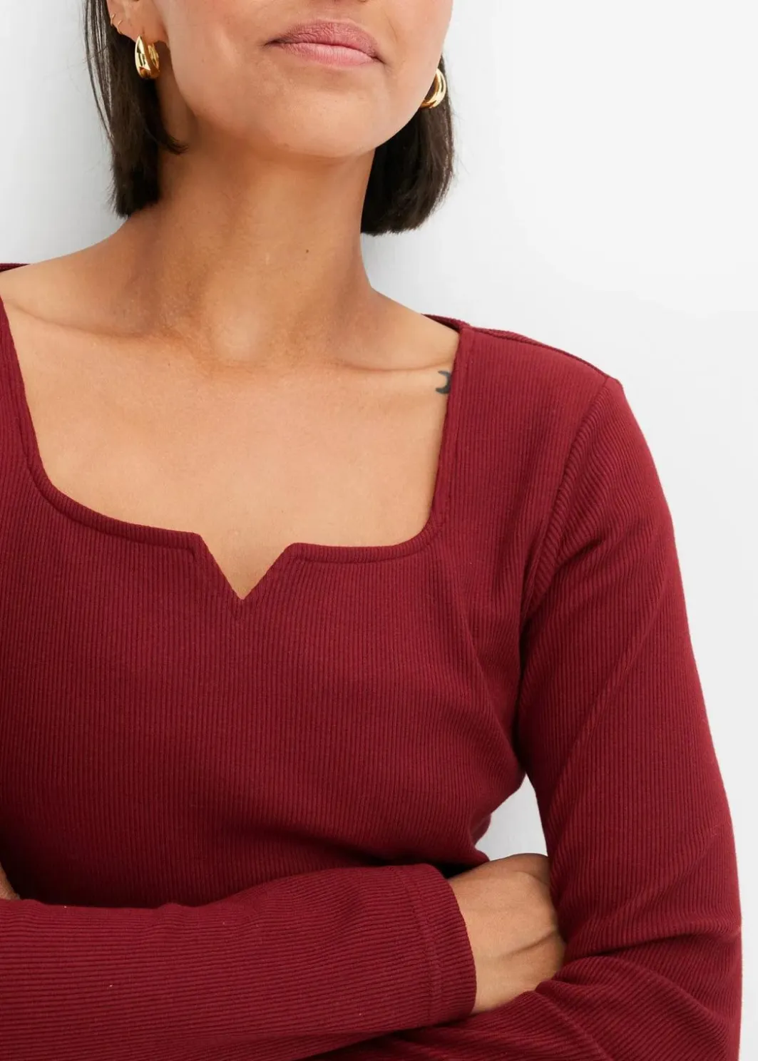 Online Rippshirt aus reiner Bio-Baumwolle Damen Nachhaltigere Materialien