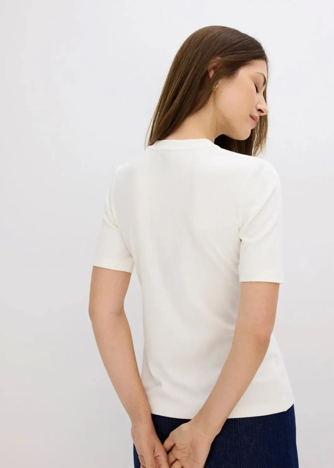 Damen bonprix Shirts & Tops|Rippshirt aus softem Viskose-Mix