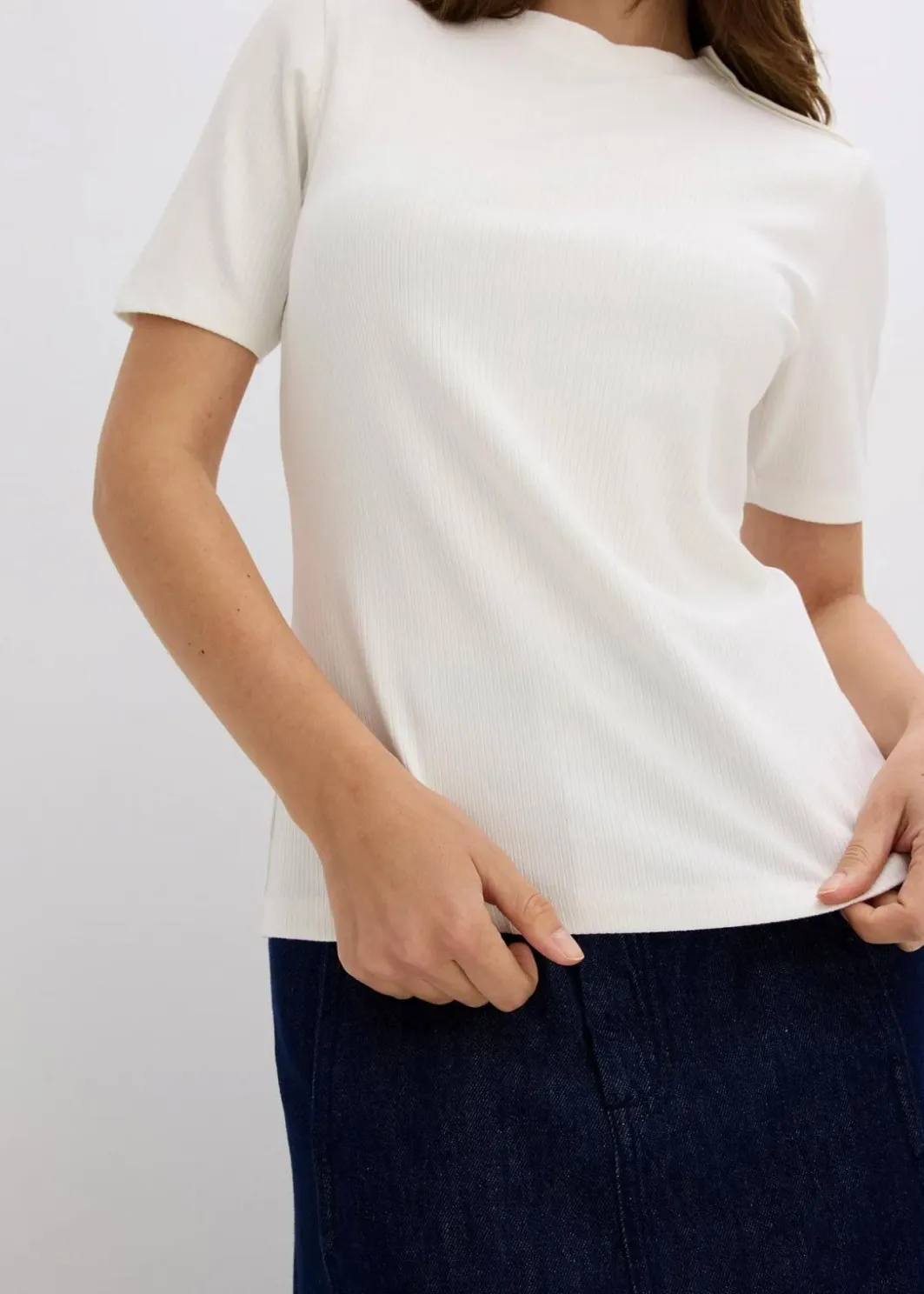 Damen bonprix Shirts & Tops|Rippshirt aus softem Viskose-Mix