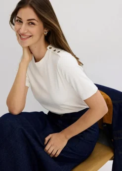 Damen bonprix Shirts & Tops|Rippshirt aus softem Viskose-Mix