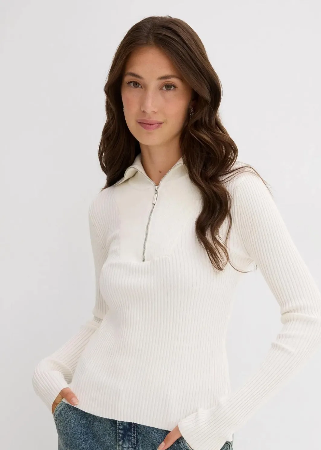 Sale Rippshirt aus softem Viskose-Mix Damen Nachhaltigere Materialien|Shirts & Tops