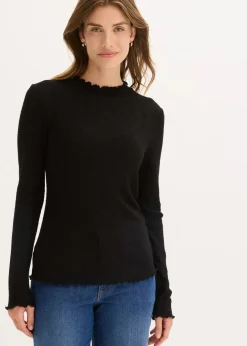Damen bonprix Shirts & Tops|Rippshirt aus Viskose-Mix