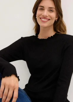 Damen bonprix Shirts & Tops|Rippshirt aus Viskose-Mix