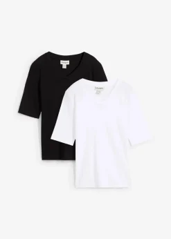 Damen bonprix Bekleidung·Röcke|Basics|Rippshirt (2er-Pack)