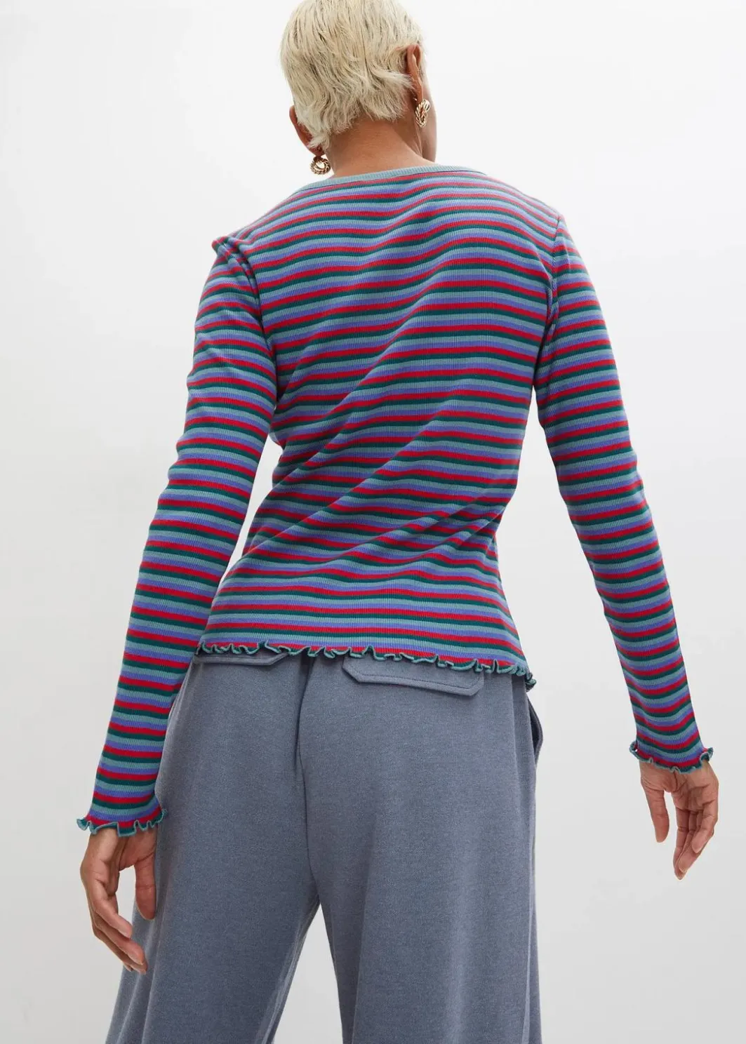 Hot Rippshirt gestreift aus Bio-Baumwolle Damen Shirts & Tops