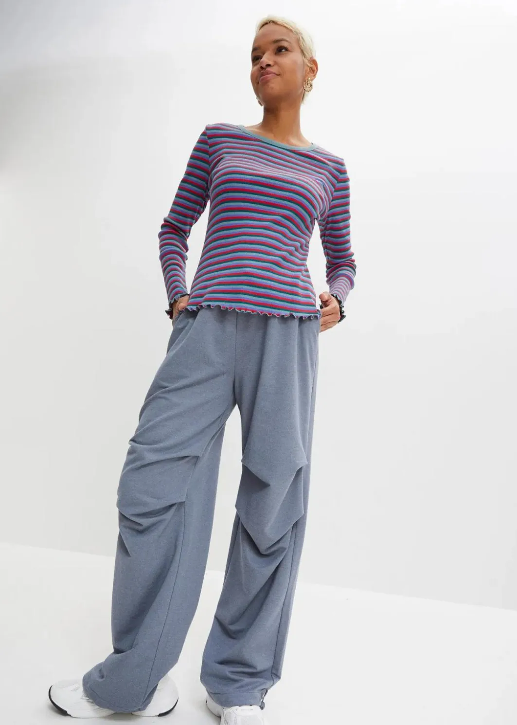 Hot Rippshirt gestreift aus Bio-Baumwolle Damen Shirts & Tops