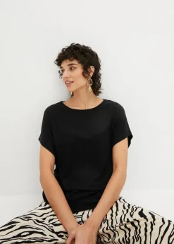 Damen bonprix Shirts & Tops|Rippshirt mit Fledermausärmeln