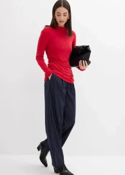 Damen bonprix Shirts & Tops|Rippshirt mit Raffung