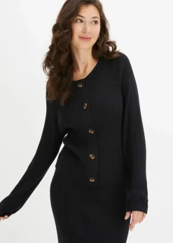 Clearance Ripp-Strickjacke in Viskose-Mix Damen Pullover & Strickjacken|Strickmode