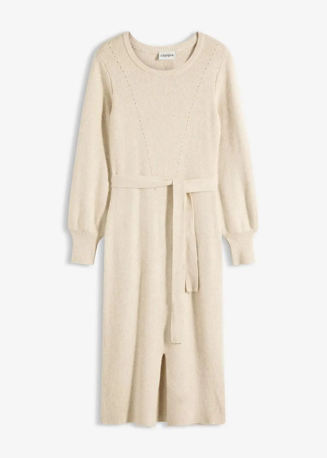 Damen bonprix Bekleidung·Umstandsmode|Bekleidung·Pullover & Strickjacken|Ripp-Strickkleid aus fließendem Viskose-Mix
