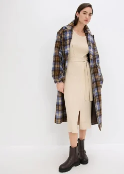 Damen bonprix Bekleidung·Umstandsmode|Bekleidung·Pullover & Strickjacken|Ripp-Strickkleid aus fließendem Viskose-Mix