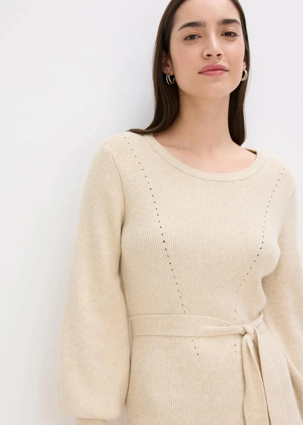 Damen bonprix Bekleidung·Umstandsmode|Bekleidung·Pullover & Strickjacken|Ripp-Strickkleid aus fließendem Viskose-Mix