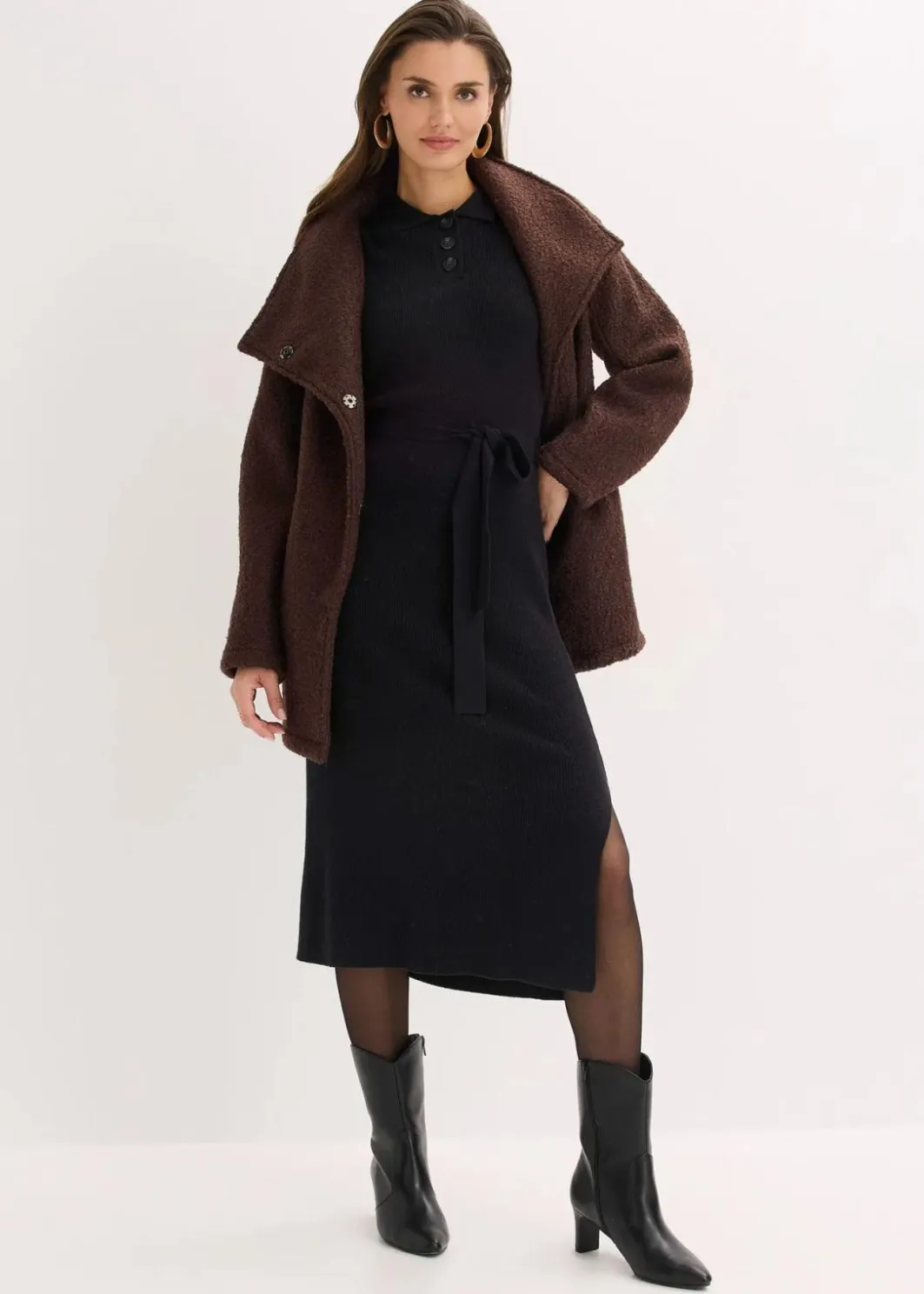 Damen bonprix Bekleidung·Umstandsmode|Strickmode|Ripp-Strickkleid aus Viskose-Mix