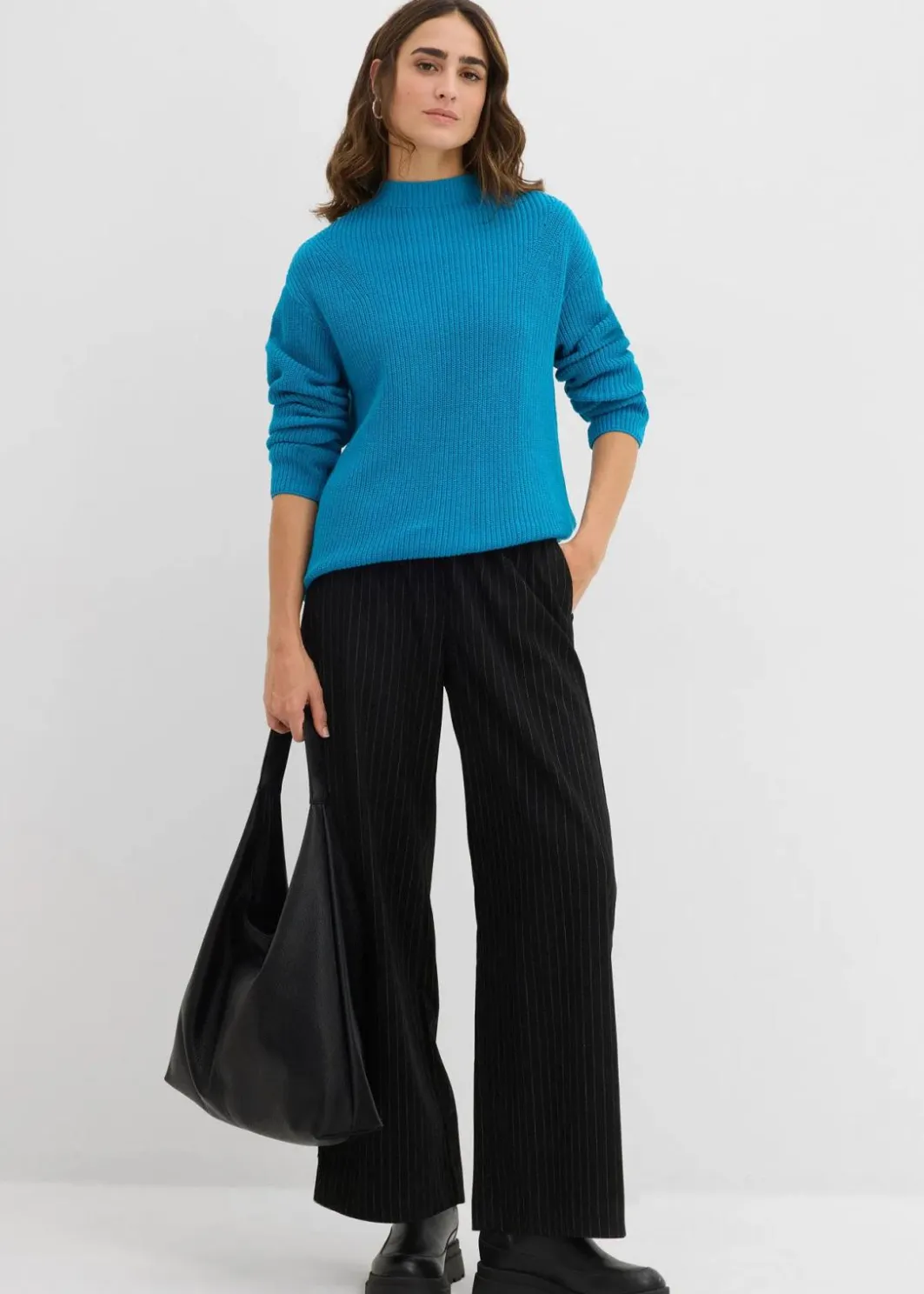 New Rippstrickpullover aus reiner Bio-Baumwolle Damen Bekleidung·Umstandsmode|Strickmode