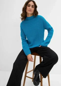 New Rippstrickpullover aus reiner Bio-Baumwolle Damen Bekleidung·Umstandsmode|Strickmode
