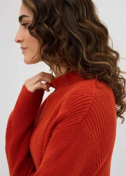Rippstrickpullover aus reiner Bio-Baumwolle Damen Bekleidung·Umstandsmode|Strickmode