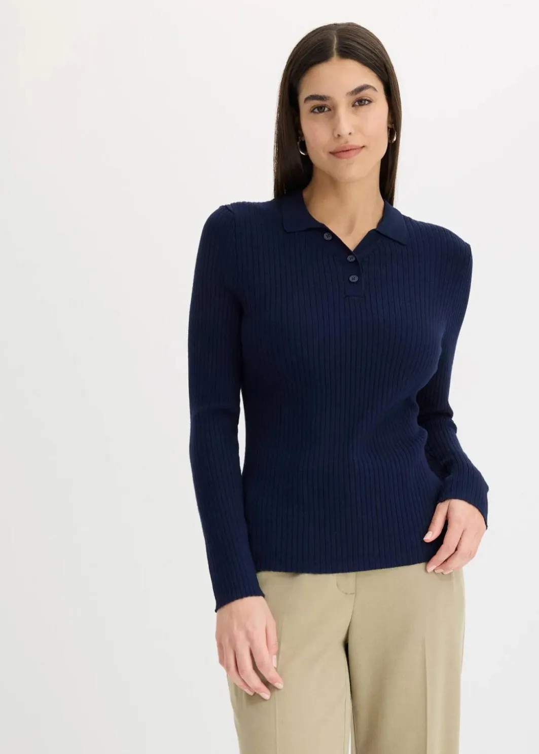 Sale Ripp-Strickpullover aus Viskose-Mix Damen Nachhaltigere Materialien
