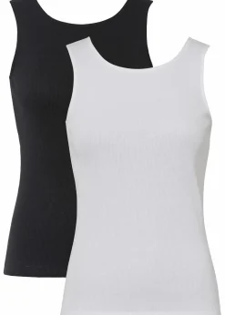 Online Ripp-Top aus reiner Bio-Baumwolle (2er Pack) Damen Nachhaltigere Materialien|Shirts & Tops