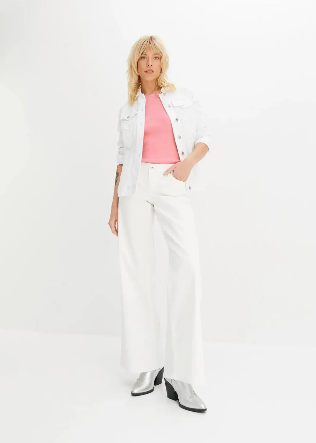 Damen bonprix Basics|Shirts & Tops|Ripp-Top aus reiner Bio-Baumwolle (2er Pack)