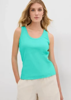 Damen bonprix Wäsche·Unterhemden|Bekleidung·Röcke|Ripp-Top mit Bio-Baumwolle (2er Pack)