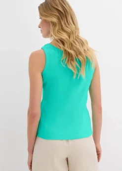 Damen bonprix Wäsche·Unterhemden|Bekleidung·Röcke|Ripp-Top mit Bio-Baumwolle (2er Pack)