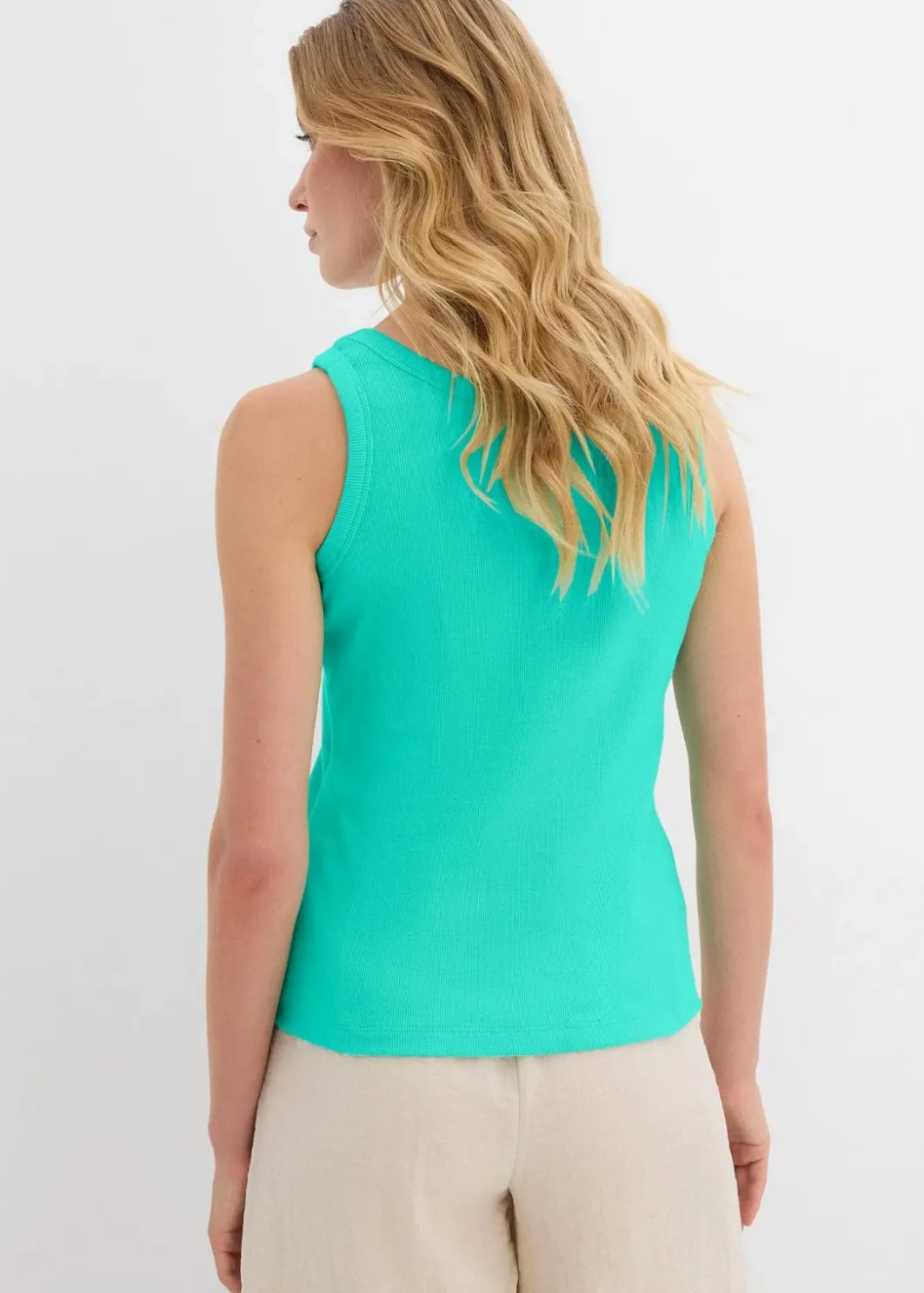 Damen bonprix Wäsche·Unterhemden|Bekleidung·Röcke|Ripp-Top mit Bio-Baumwolle (2er Pack)