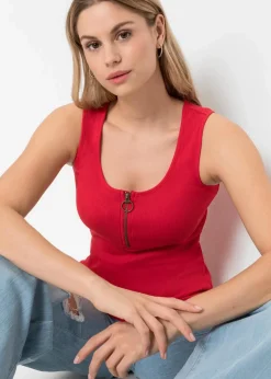 New Ripp-Top mit Reißverschluss Damen Shirts & Tops|Nachhaltigere Materialien