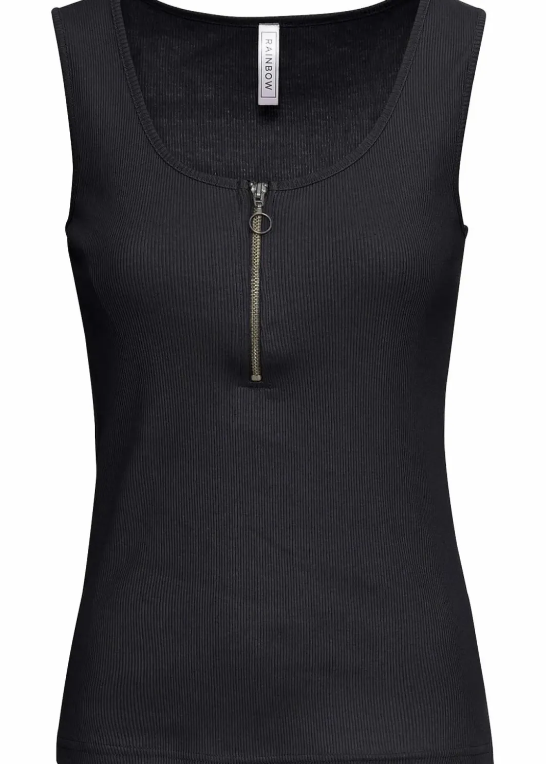 Damen bonprix Nachhaltigere Materialien|Shirts & Tops|Ripp-Top mit Reißverschluss