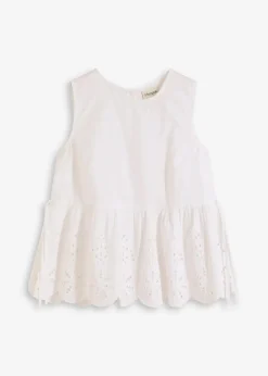 Damen bonprix Bekleidung·Jacken & Mäntel|Blusen & Tuniken|Ärmelloses Blusentop mit Schlitz und Lochstickerei