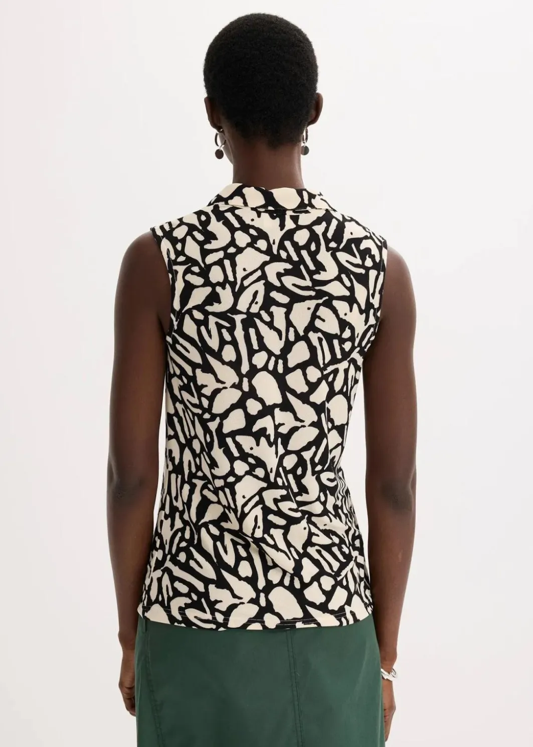 Damen bonprix Shirts & Tops|ärmelloses Poloshirt mit Raffung