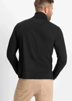 Hot Rollkragen-Langarmshirt aus reiner Bio-Baumwolle Herren Große Größen|Basics