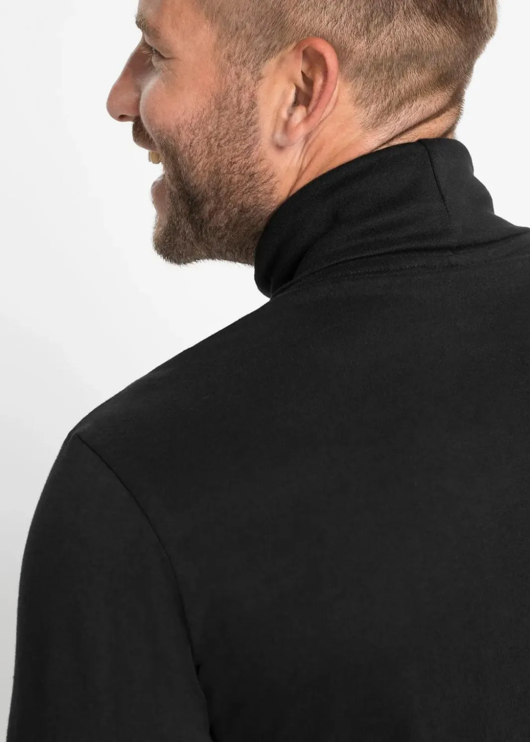 Hot Rollkragen-Langarmshirt aus reiner Bio-Baumwolle Herren Große Größen|Basics
