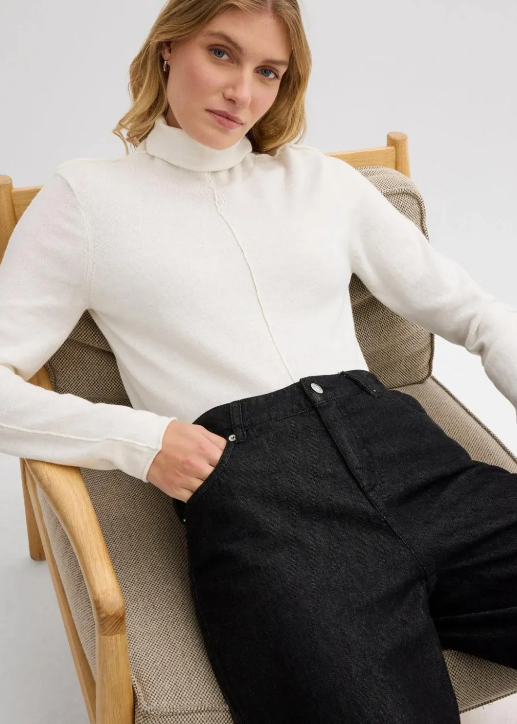Damen bonprix Bekleidung·Umstandsmode|Bekleidung·Jeans|Rollkragenpullover aus weichem Kaschmir-Mix