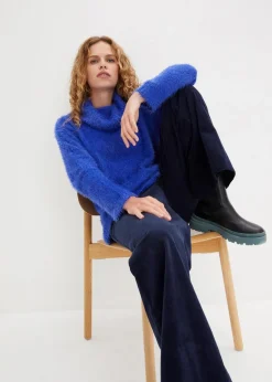 Damen bonprix Pullover & Strickjacken|Strickmode|Rollkragenpullover aus weichem Federgarn