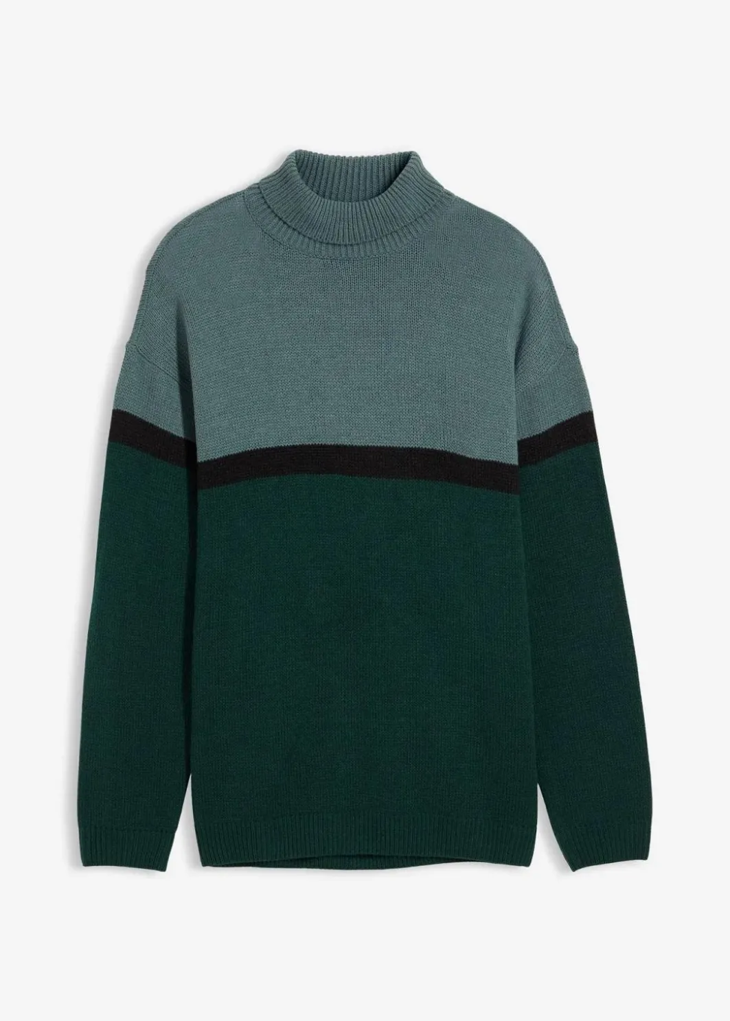 Rollkragenpullover im Colourblocking-Design Herren Pullover & Strickjacken|Große Größen