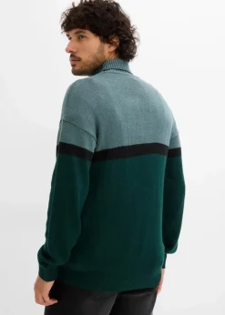 Rollkragenpullover im Colourblocking-Design Herren Pullover & Strickjacken|Große Größen
