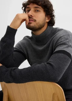 New Rollkragenpullover im Colourblocking-Design Herren Große Größen|Pullover & Strickjacken