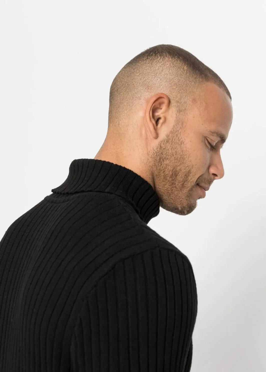 Herren bonprix Große Größen|Pullover & Strickjacken|Rollkragenpullover in Rippstruktur mit recycelter Baumwolle