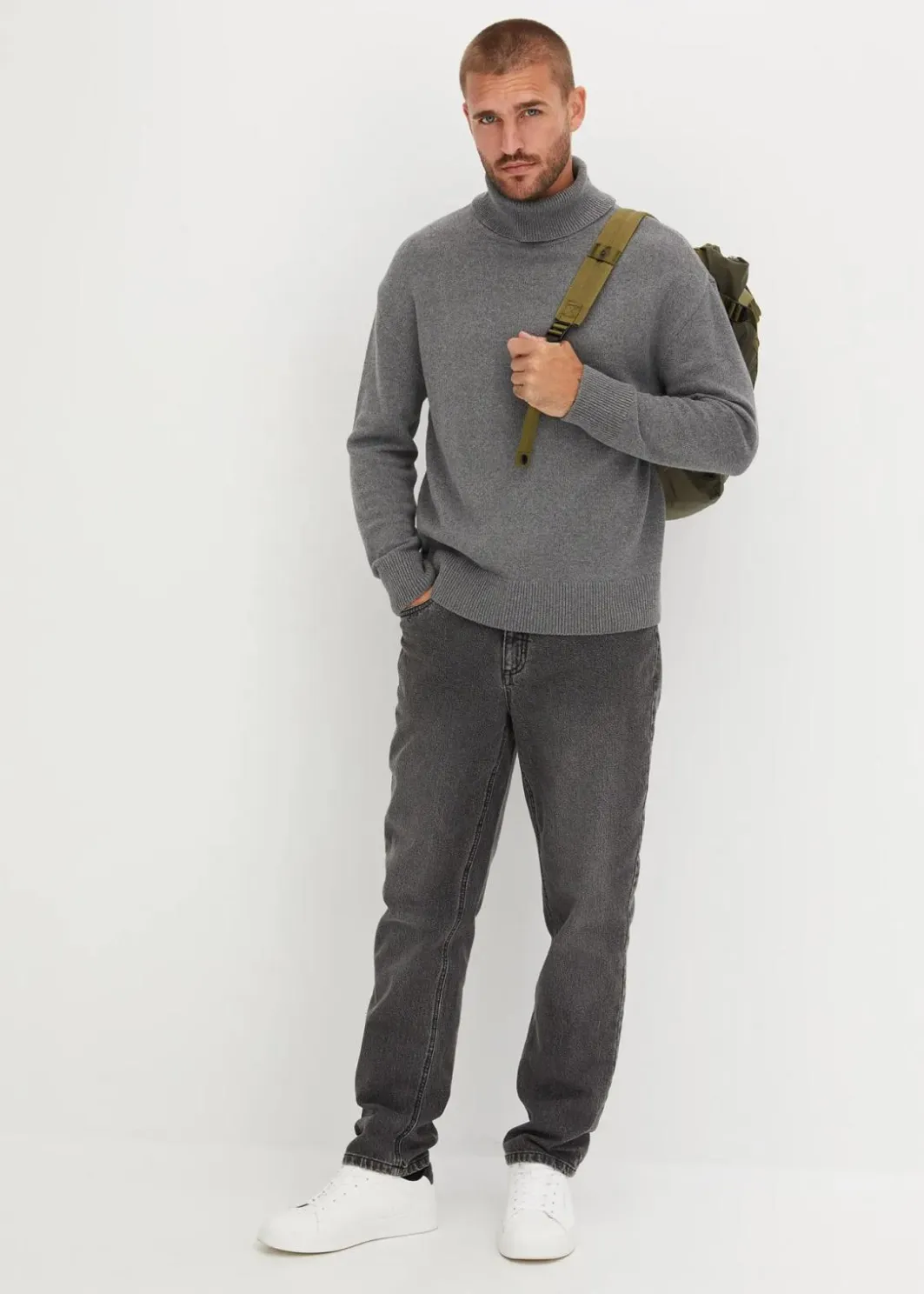 Discount Rollkragenpullover mit Baumwolle, Loose Fit Herren Pullover & Strickjacken|Große Größen