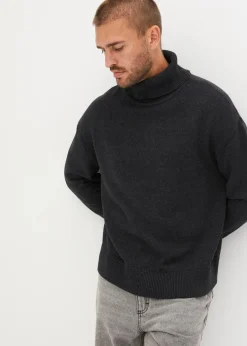 Discount Rollkragenpullover mit Baumwolle, Loose Fit Herren Große Größen|Pullover & Strickjacken
