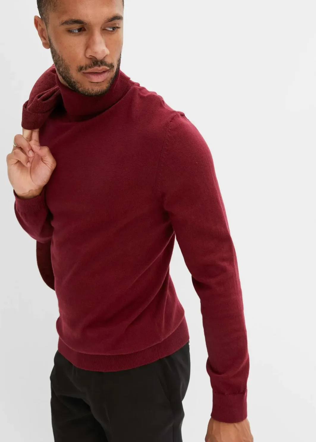 Herren bonprix Große Größen|Pullover & Strickjacken|Rollkragenpullover mit Kaschmir