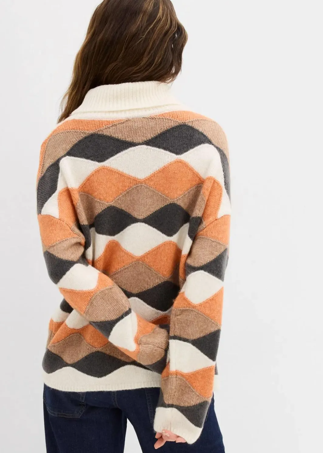 Damen bonprix Bekleidung·Umstandsmode|Strickmode|Rollkragenpullover mit Muster
