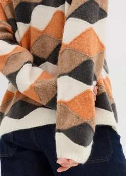 Damen bonprix Bekleidung·Umstandsmode|Strickmode|Rollkragenpullover mit Muster