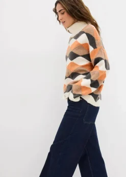Damen bonprix Bekleidung·Umstandsmode|Strickmode|Rollkragenpullover mit Muster