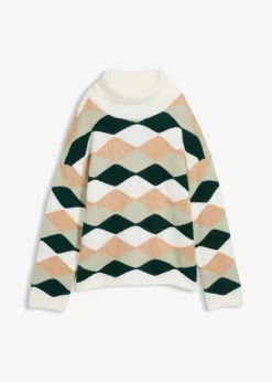 Damen bonprix Bekleidung·Umstandsmode|Strickmode|Rollkragenpullover mit Muster
