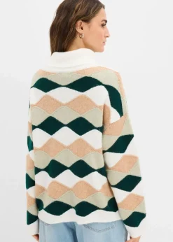 Damen bonprix Bekleidung·Umstandsmode|Strickmode|Rollkragenpullover mit Muster