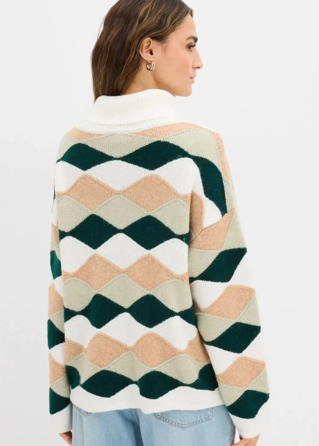 Damen bonprix Bekleidung·Umstandsmode|Strickmode|Rollkragenpullover mit Muster
