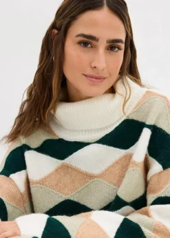 Damen bonprix Bekleidung·Umstandsmode|Strickmode|Rollkragenpullover mit Muster